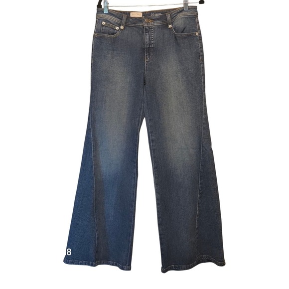 Pilcro Denim - Pilcro Wide-Leg Baggy High-Rise Jeans Dark Indigo Blue OB2300165 Size 29